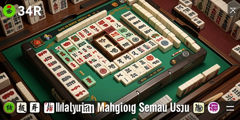 Gameplay Mahjong yang menarik dan seru dalam 34R.