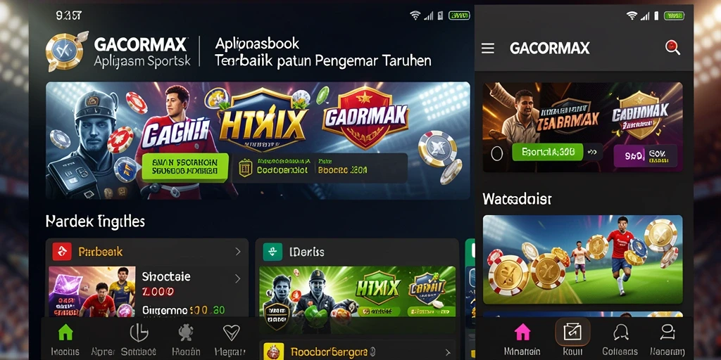 Tampilan menarik dari aplikasi GACORMAX menampilkan taruhan olahraga.