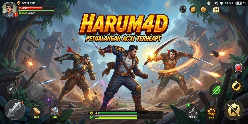 Tampilan gameplay HARUM4D yang dinamis dan menawan.