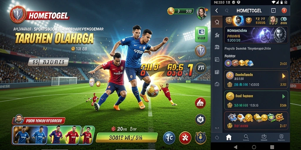 Tangkapan layar HOMETOGEL menampilkan antarmuka taruhan olahraga yang menarik.
