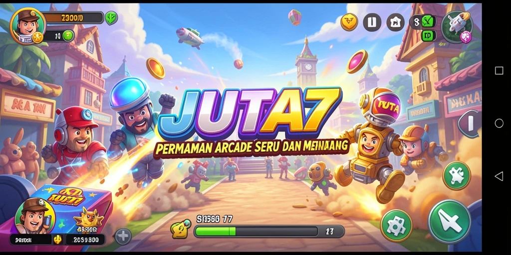 Screenshot utama JUTA7 menampilkan aksi gameplay yang seru dan dinamis di dalam genre Arcade.